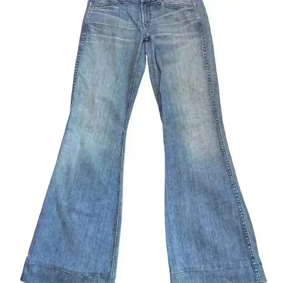 Rich And Skinny Womens Flare Denim Jeans Low Rise Light Wash Blue Size 28 - Picture 5 of 8